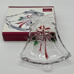 Mikasa Celebrations Retired Holiday Bells Crystal Dish in the Original Box, 2010